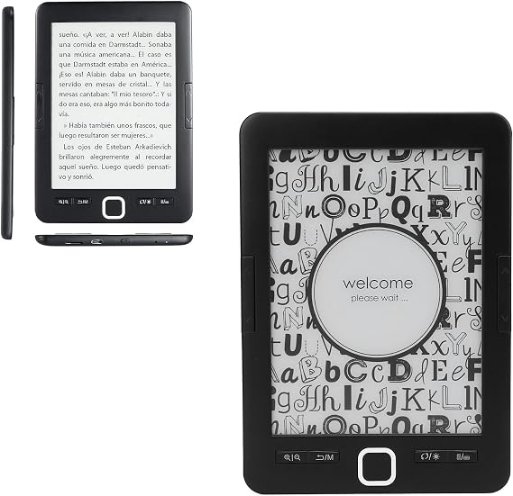 BK6033 Electric Book Reader, 6 Inch Ink Screen, 8G Memory, Eye Care Lightweight E Reader, Adjustable Brightness and Font Size, Support Annotating
