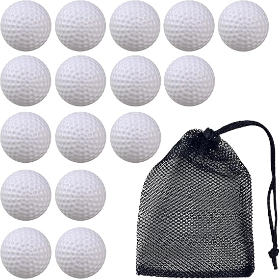 16 PCS Golf Balls, 41mm Practice Golf Balls, Ball Training Kids Indoor,Small Trainer Game Pack, Hollow Golf Training Balls for Swing Practice Driving Range Home Backyard Use