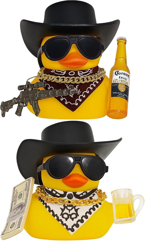Rubber Duck, 2 Pack Funny Car Dashboard Decorations, Rubber Ducks for Car Accessories, Office Desk Decor, Party Favors, Stress Relief Toys, 6x5 cm