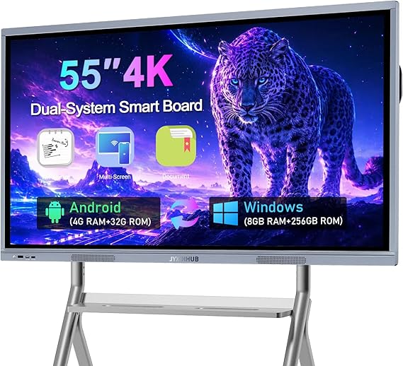 Smart Board Collaboration Hub, JYXOIHUB 55 Inch 4K UHD Digital Electronic Whiteboard Built in Dual OS for Classroom and Business, Touch Screen Interactive Smart Whiteboard (Board Only)