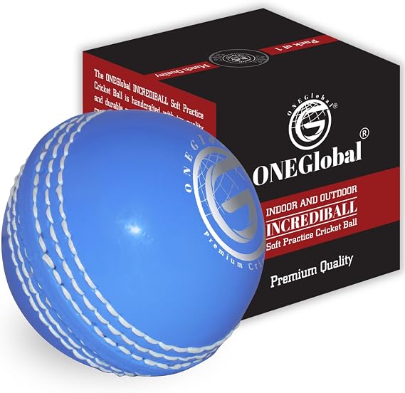 Incrediball Soft Practice Cricket Ball | Outdoor & Indoor Rubber Cricket Ball With Core & Stitched Seam | For Practice, Training & Family Fun | Senior & Junior Size