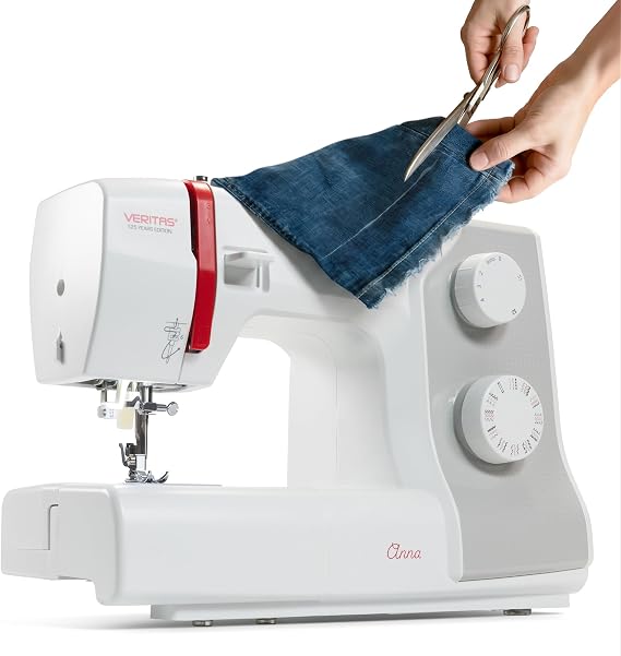 Veritas Anna Free-Arm Sewing Machine with Foot Pedal - 32 Stitches Threading Aid Auto Thread Tension Thread Cutter LED Sewing Light Stitch Length & Stitch Width Adjustable