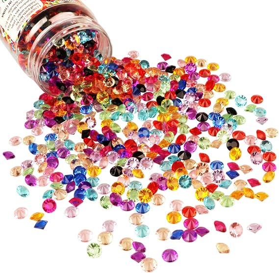 1100 Pieces Clear Wedding Table Scatter Confetti Crystals Acrylic Diamonds Rhinestones for Table Centerpiece Decorations Wedding Decorations Vase Beads Bridal Shower DecorMulti, 10 MM