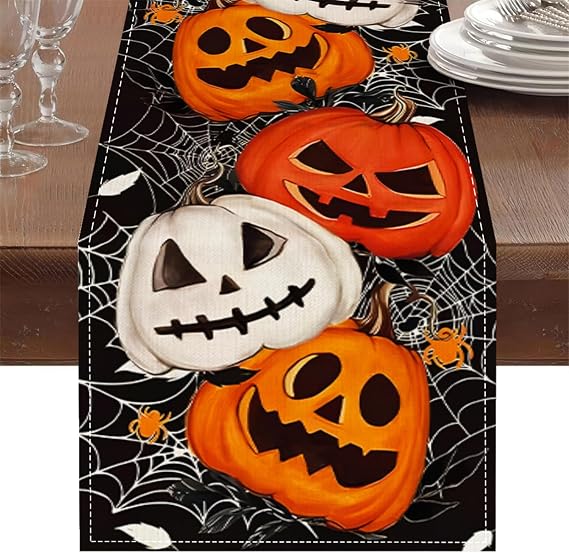 Halloween Pumpkins Table Runner Halloween Table Runner