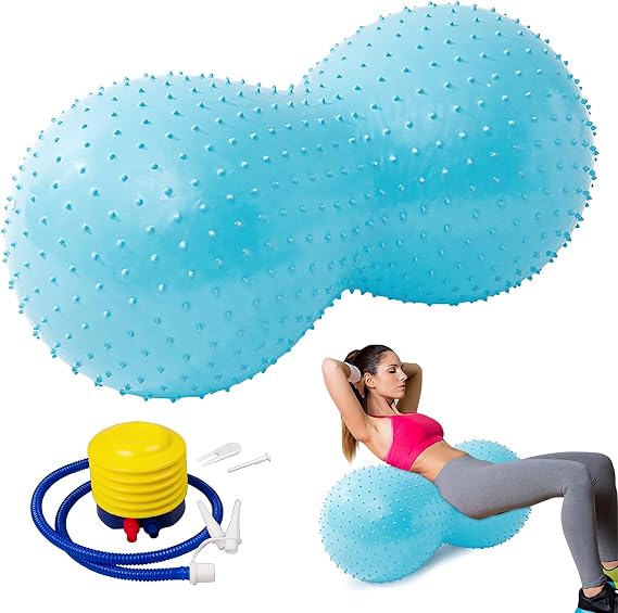 Peanut Shape Ball, 90x45CM Anti-Burst Sensory Peanut Ball with Pump for Kids Adults, Thickened Peanut Shape Exercise Ball for Yoga, Pilates,