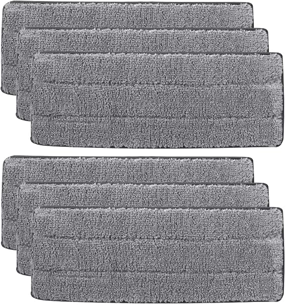 HUYIWEI Microfibre Mop Cleaning Pads for Flat Mop Pack of 6