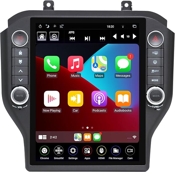 LINKSWELL Android Car Radio for Ford Mustang 2015-2023 | T-Style 12.1 Toch Screen Car Stereo Support Wireless CarPlay/Android Auto Bluetooth/GPS/WIFI