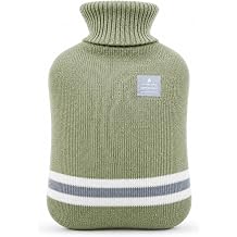 Hot Water Bottle with Classic Striped Cover, 2L Hot Water Bag for Menstrual Cramps, Neck and Shoulder Pain Relief, Hot and Cold Therapies, Hand Feet Warmer