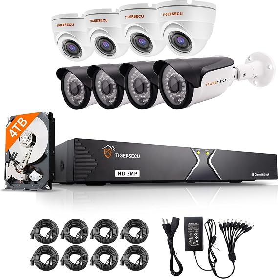 1080P 16-Channel 8 Combo Cameras DVR Security Bundle with 4TB HDD