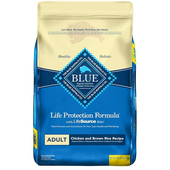 Blue Buffalo Life Protection Formula Natural Adult Dry Dog Food, Chicken & Brown Rice (38 Lbs.), 38 Lb