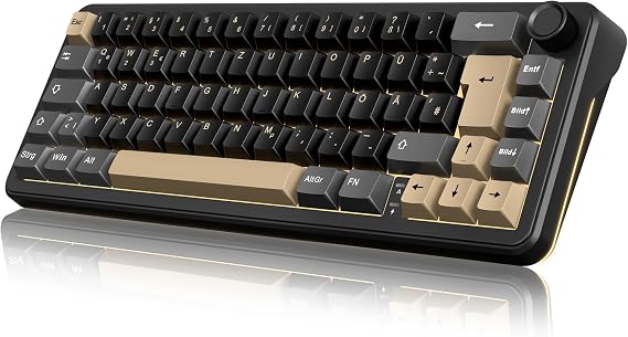 RedThunder K65 Wireless Mechanical Gaming Keyboard QWERTZ 67 Keys RGB Five Layer Padding Structure BT/USB-C/2.4GHz Hot-swap 4000mAh Gaming Keyboard for Windows Mac Xbox PS4 PS5
