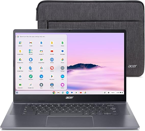 Acer Chromebook Plus 515 Laptop with Google AI 15.6" Full HD 1920 x 1080 IPS Touch Display | Intel Core i3-1305U | 8GB LPDDR5X | 256GB SSD | Wi-Fi 6E | FHD Camera | Chrome OS | CB515-2HT-33M4
