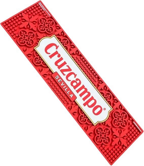 Cruzcampo Rubber Bar Runner, Roxley Slide Proof slip prevention Red, Dimensions 60 cm x 20cm x 0.8cm
