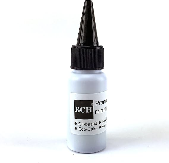 Black Stamp Refill Ink - Oil-Based Ink for Roller Stamp, Pre-Inked, or Rubber Gel Pads - 20ml Bottle (0.68oz) | Eco-Friendly, Low Odor, Waterproof, UV-Resistant Pigment Formula