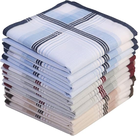 Cotton Handkerchiefs for men Cotton Hankie Hankerchieves 12 Pack