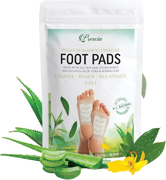 Prescia Foot Pads, Bamboo Vinegar Signature Blend, Nightly Foot Care