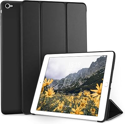DTTO for iPad Air 2 Case 2014 Released, Ultra Slim Lightweight Smart Case Trifold Stand with Flexible Soft TPU Back Cover for Apple iPad Air 2 Model A1566A1567, Black