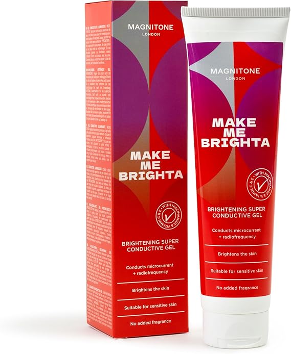MAGNITONE Make Me Brighta Brightening Super Conductive Gel | Microcurrent & Radiofrequency Gel with Niacinamide, Vitamin C & E – Fragrance-Free, Sensitive Skin Friendly, 150 ml