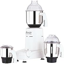 Preethi Eco Plus Mixer Grinder 110 Volt for USA/Canada Use White 3 Jars