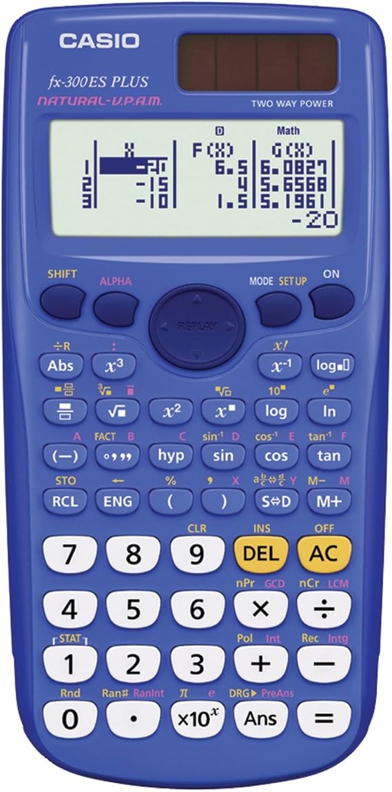 Casio fx-300ES Plus Scientific Calculator, Blue (FX300ES Plus-BU) | Standard scientific calculator built for everyday middle and high school math