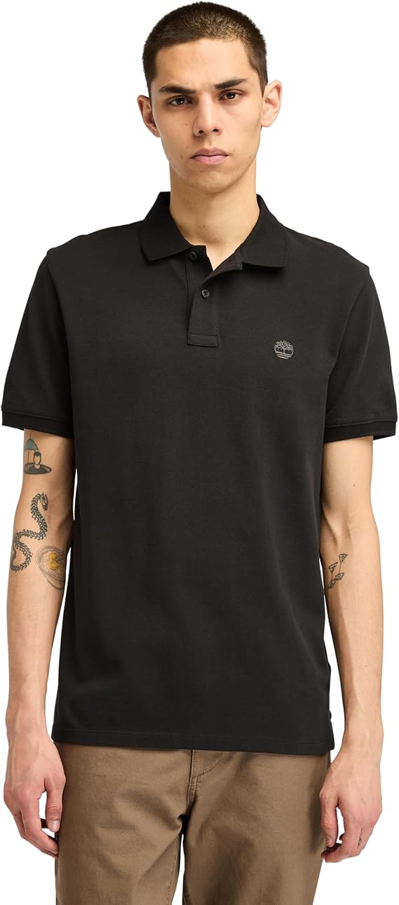 Timberland Men's Oyster River Chest Logo Short-Sleeve Polo Shirt
