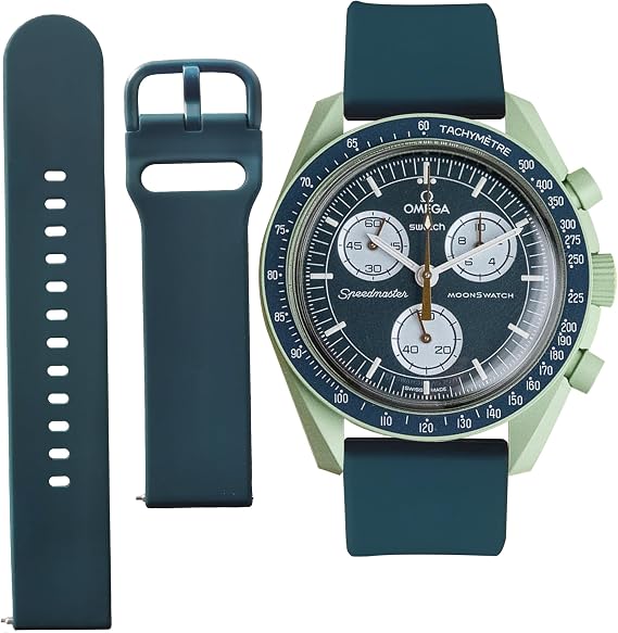 Watch Band for Omega X Swatch Moonswatch Speedmaster by Ocdin, 20mm Nato®/Silicone Watch Band, Easy Replacement, Compatible with Omega and Swatch Speedmaster Moonswatch, Unisex Watch Strap