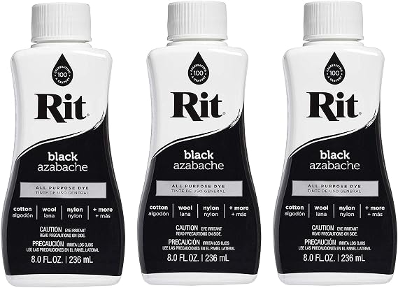 All-Purpose Liquid Dye, 8 Ounce, Black - 3 Pack