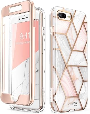 i-Blason Cosmo Glitter Clear Bumper Case for iPhone 8 PlusiPhone 7 Plus, Marble