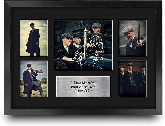 HWC Trading FR A3 Cillian Murphy Paul Anderson & Joe Cole Peaky Blinders Tommy, Arthur & John Gifts Printed Signed Autograph Picture for TV Show Fans - A3 Framed