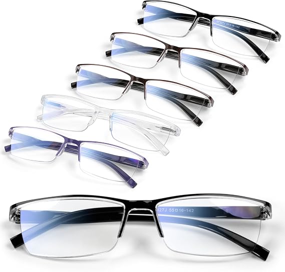 Gaoye Executive Style Reading Glasses Men - Durable Readers with Blue Light Filtering- Comfortable Fit with TR90 Frames