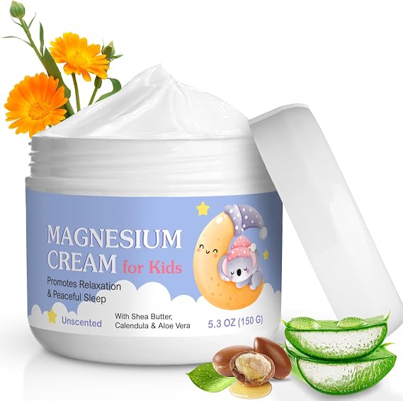 Magnesium Cream for Kids, 150g Magnesium Lotion for Sleep, Topical Body Lotion Apply to Feet, Legs, Arms or Joint, Easy to Absorb