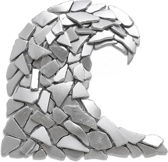 Sea Glass for Crafts 11oz Metallic Silver Sea Glass Decor, Tumbled Seaglass, Beachglass for Crafts, Seaglass for Beach Accents, Coastal DIY Supply, Nautical Vase Filler