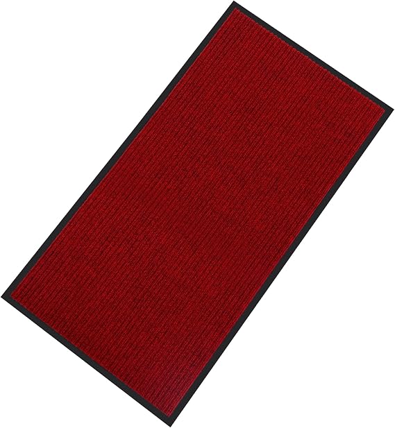 fani Outdoor Indoor Entrance Doormat,Black 48x120 inch, Red,Foor Mat | Waterproof, Low Profile Entrance Rug, Front Door Mat Patio, Anti-Skid Rubber Back