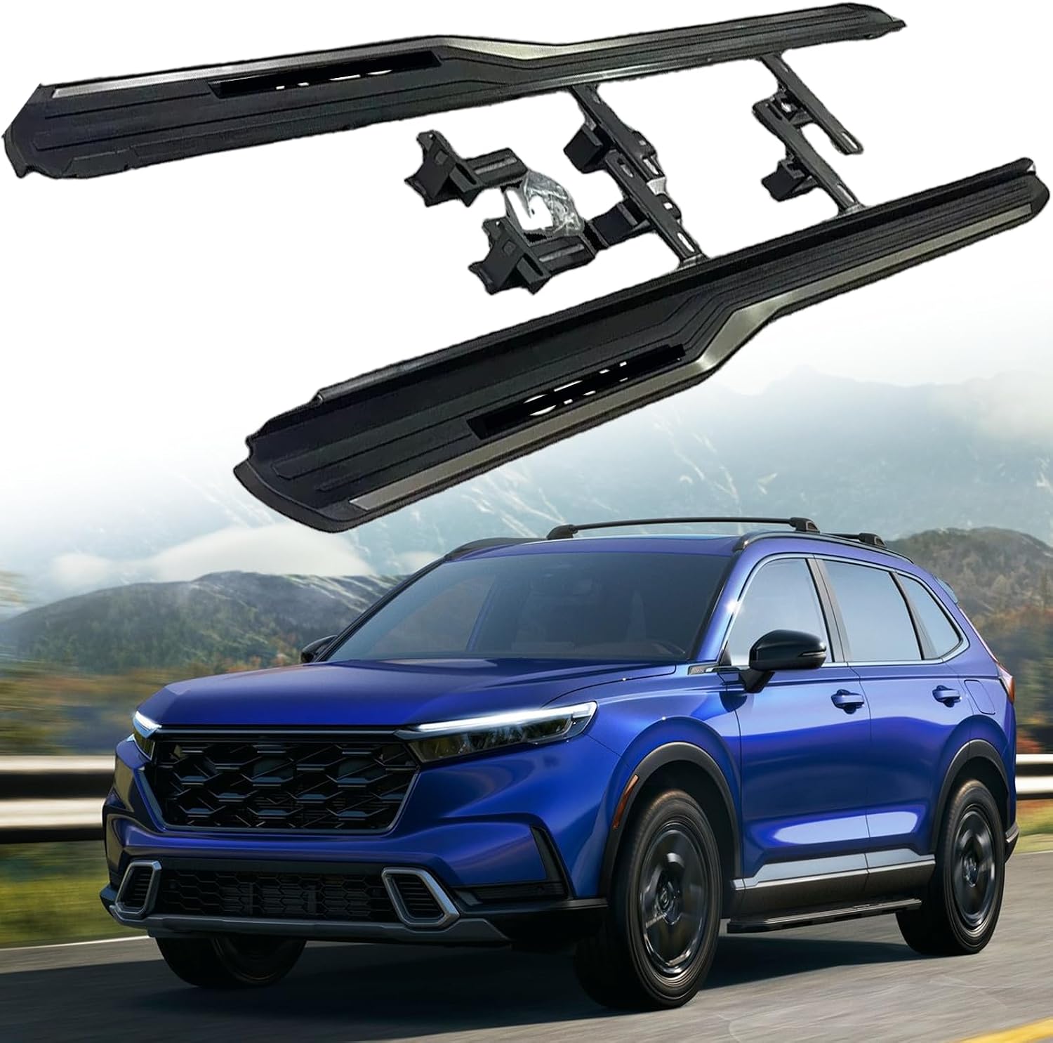 Running Boards Fit for 2023 2024 2025 Honda CRV CR-V Black Textured Aluminum 5 Inches Side Steps Nerf Bars wBrackets