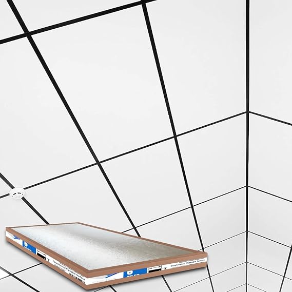 Suspended Vinyl PVC Gypsum Laminated Tiles - Easy Clean & Wipe Able 1195mm x 595mm Waterproof