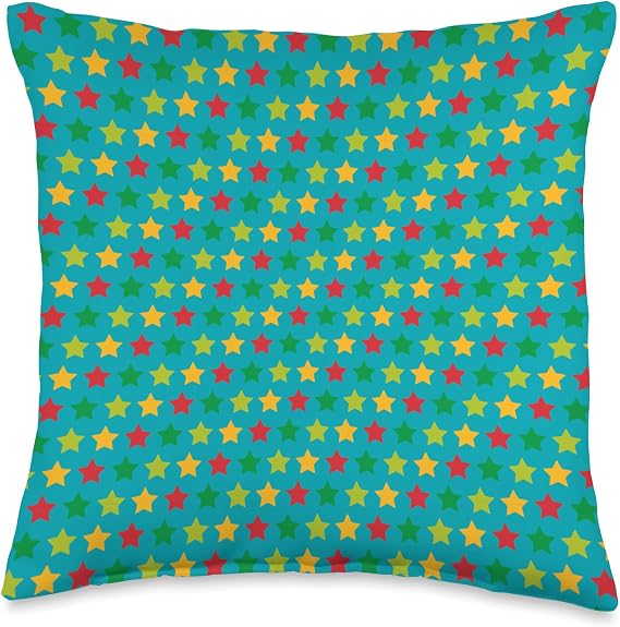 Christmas Chuckles Cute Stars Holiday Xmas Christmas Throw Pillow, 16x16, Multicolor