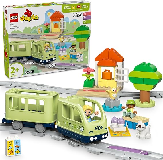 LEGO DUPLO Town Interactive Adventure Train Educational Toy Making Set for Kids Ages 10427-2 and Over Promoting Role Playing Skills with Lights and Sounds, Gift Idea (57 Pieces)