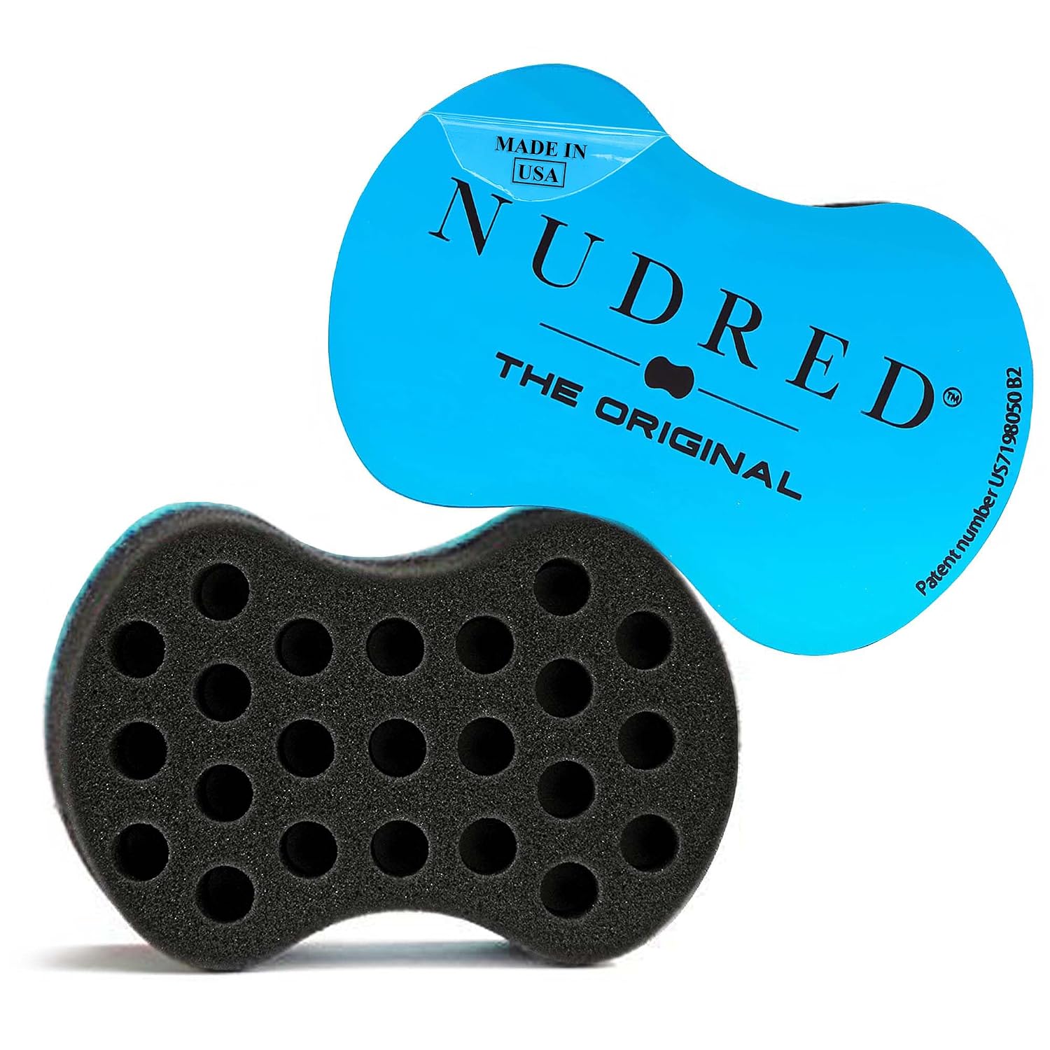 Mirror Hair Sponge for Black MenWomen, Hair Twisting SpongeTwist and Curl Sponge Brush, Barber Curling Care Tool Brushes for Afro Curly Styling Dreads, Curls, Coils, Small Holes Blue