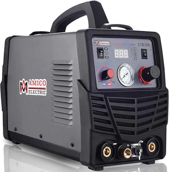 AMICO CTS-200A, 50 Amp Plasma Cutter, 200 Amp HF-TIG, 200 Amp Stick Arc DC Inverter Welder, 3-in-1 Multifunction Welding Machine