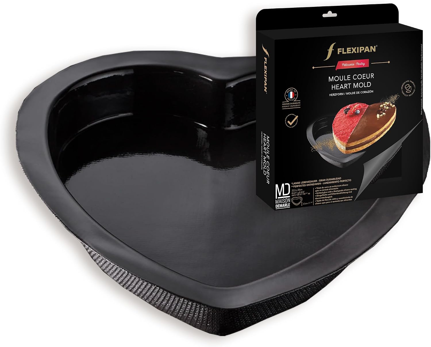 Flexipan by Silpat® #1 Original Non-Stick Baking Pan Handcrafted in France Since 1965 - Trusted by World-Class Chefs - Certified Food Safe Flexipan® Technology Heart Mold