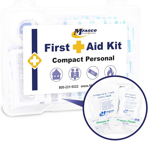 MFASCO Portable Mini First Aid Kit for Travel & Outdoor Safety | Mini First Aid Kit | 56 Pieces of Essential Supplies | Compact Travel Design for Hiking, Camping & Outdoor Adventures