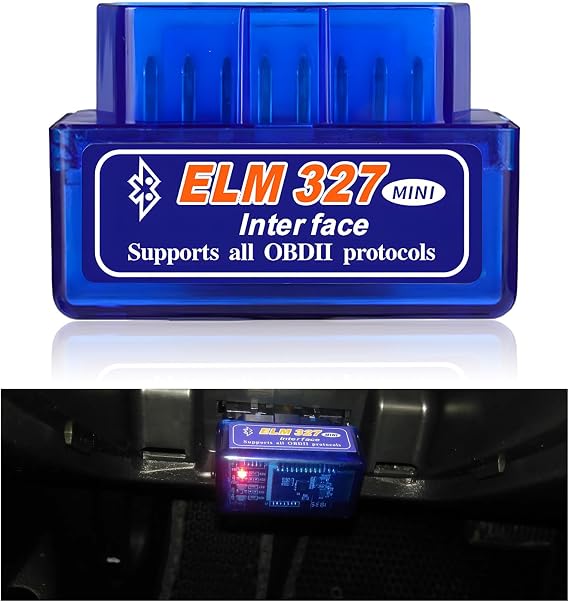 ELM327 OBDII Car Auto Diagnostic Scanner, Portable Auto Bluetooth Engine Fault Code Reader, Wireless Interface Adapter Professional Diagnostic Tool for Most OBD II Vehicles