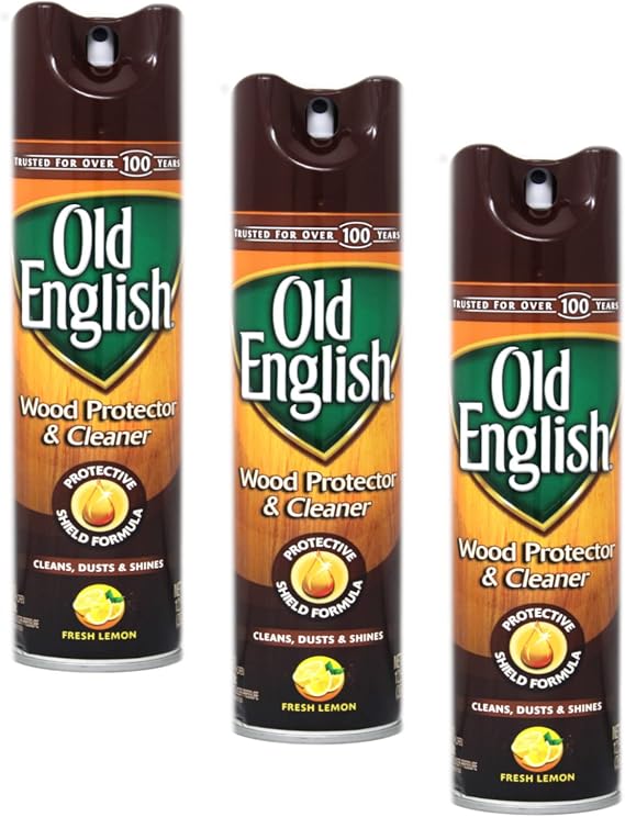 Old English Aerosol Wood Protector & Cleaner, Fresh Lemon 12.50 oz (Pack of 3)