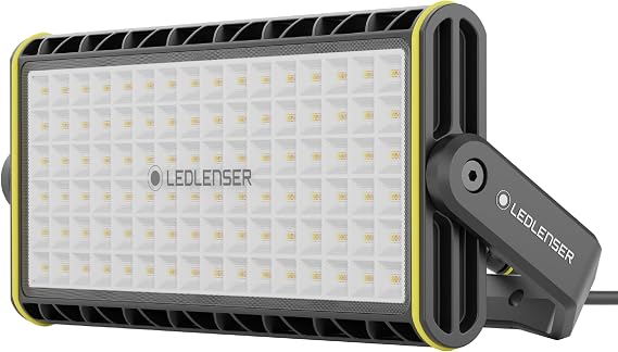 Ledlenser AF12C LED Work Light, 8000 Lumens, Tunable White, IP67, 135m Beam | AC Powered Mechanic Light, Tunable White 3000K to 6500K, 5 Brightness Levels, Fold Out Stand, IK07, Magnetic Work Light