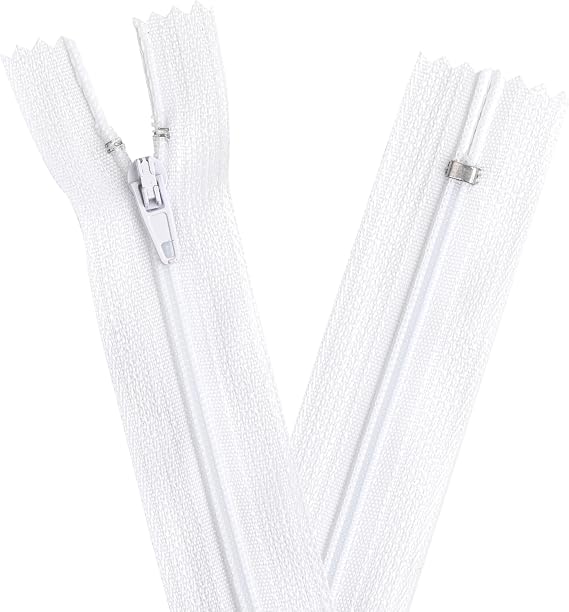 YAKA 60pcs 10 Inch White Nylon Coil Zippers Sewing Zippers Bulk for Tailor Sewing Bags Garment Crafts DIY Accessories
