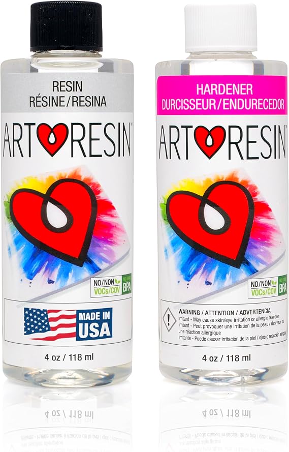 ArtResin Epoxy Resin High-Gloss Clear Coat for Artwork - 8 oz (4 oz Resin + 4 oz Hardener) (236 ml)
