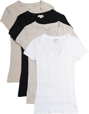 4 Pack Zenana Womens Basic V-Neck