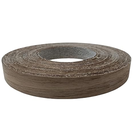 Real Black Walnut 7/8'' 50' Wood Veneer Edge Banding Tape,Preglued Iron On Veneer Edging-Plywood Backed with Hot Melt Adhesive-Flexible Wood Veneer Strips for Furniture Cabinet Repair