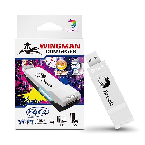 Brook Wingman FGC2 Converter-Arcade Joystick Adapter Gamepad for PS5 & PC, Supports All PS5 Games