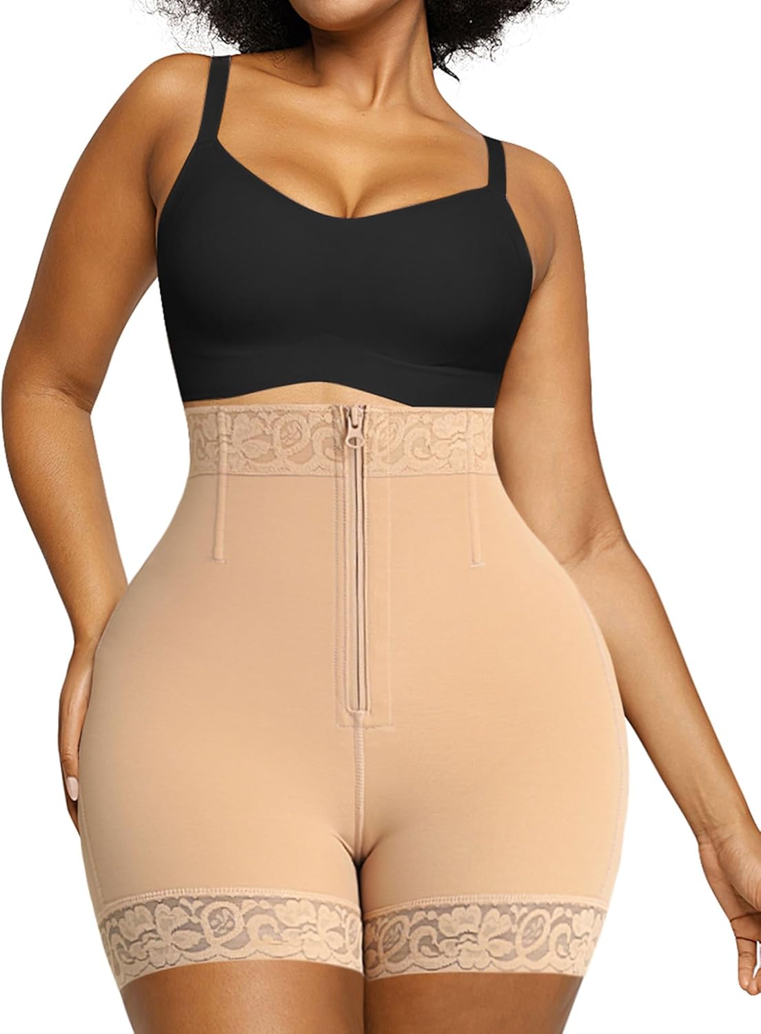 SHAPELLX Shapewear Tummy Control Fajas Colombianas Moldeadoras Butt Lifting Shapewear Shorts For Women With Zip Closure